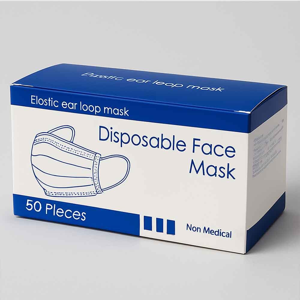 Mascarillas Desechables de 3 Capas con Elástico – Caja x50 Unidades (Color Azul) - Image 5